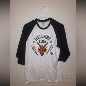 Stranger things-hellfire club baseball tee